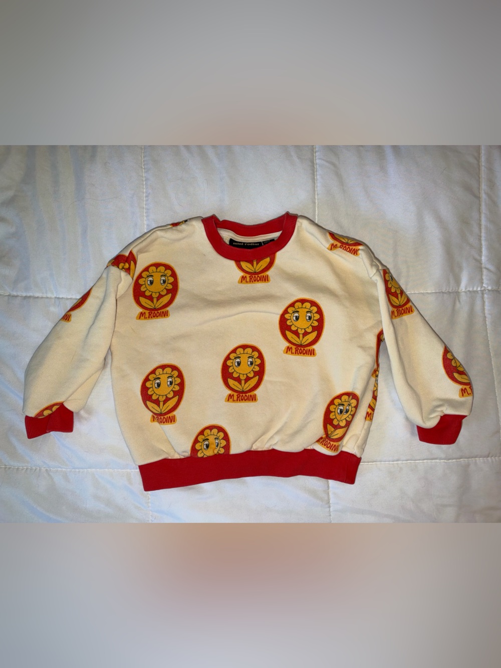 Mini Rodini Cream Sweatshirt with Red & Yellow Lion Print